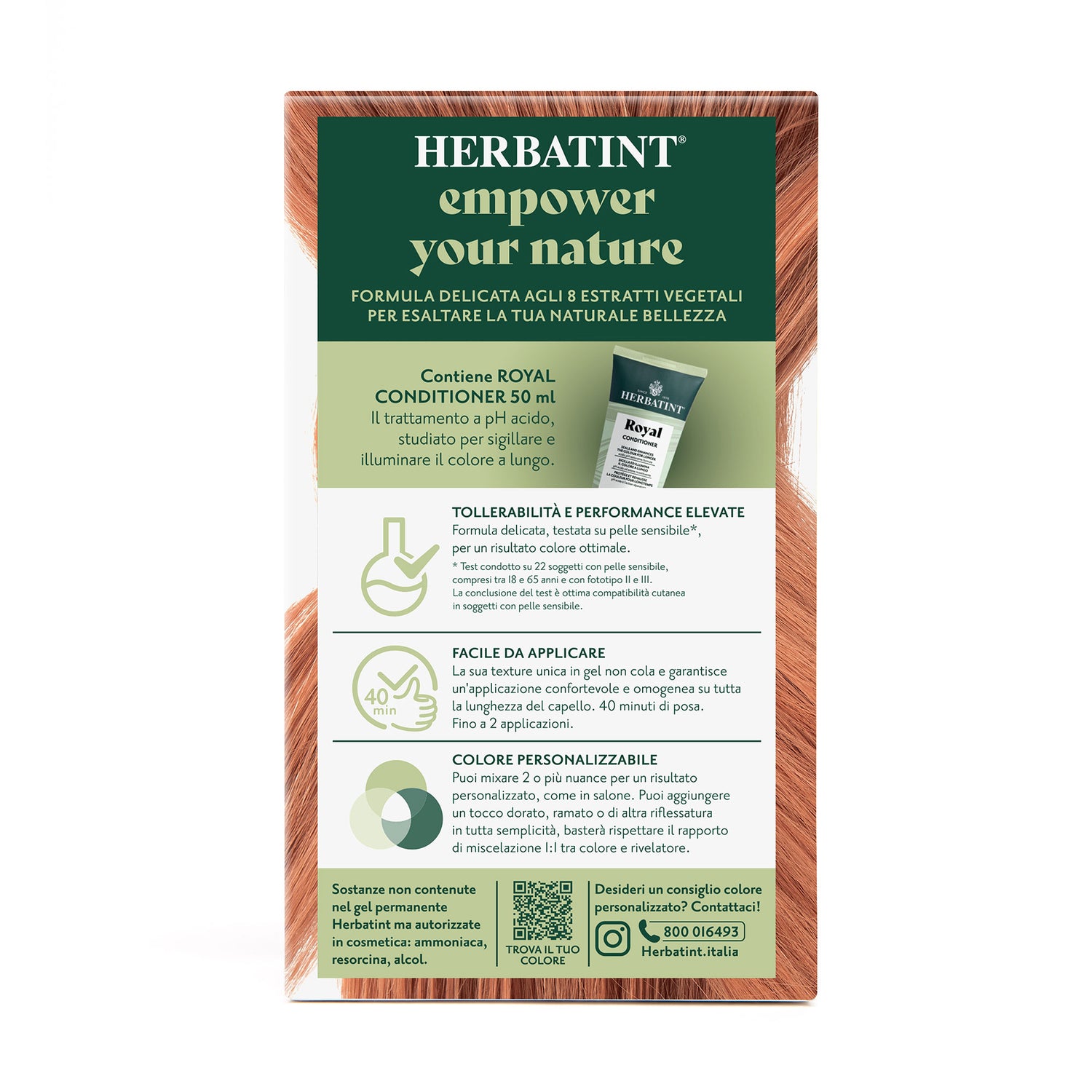 Dettaglio del packaging della tintura per capelli permanente 8R Biondo Chiaro Ramato