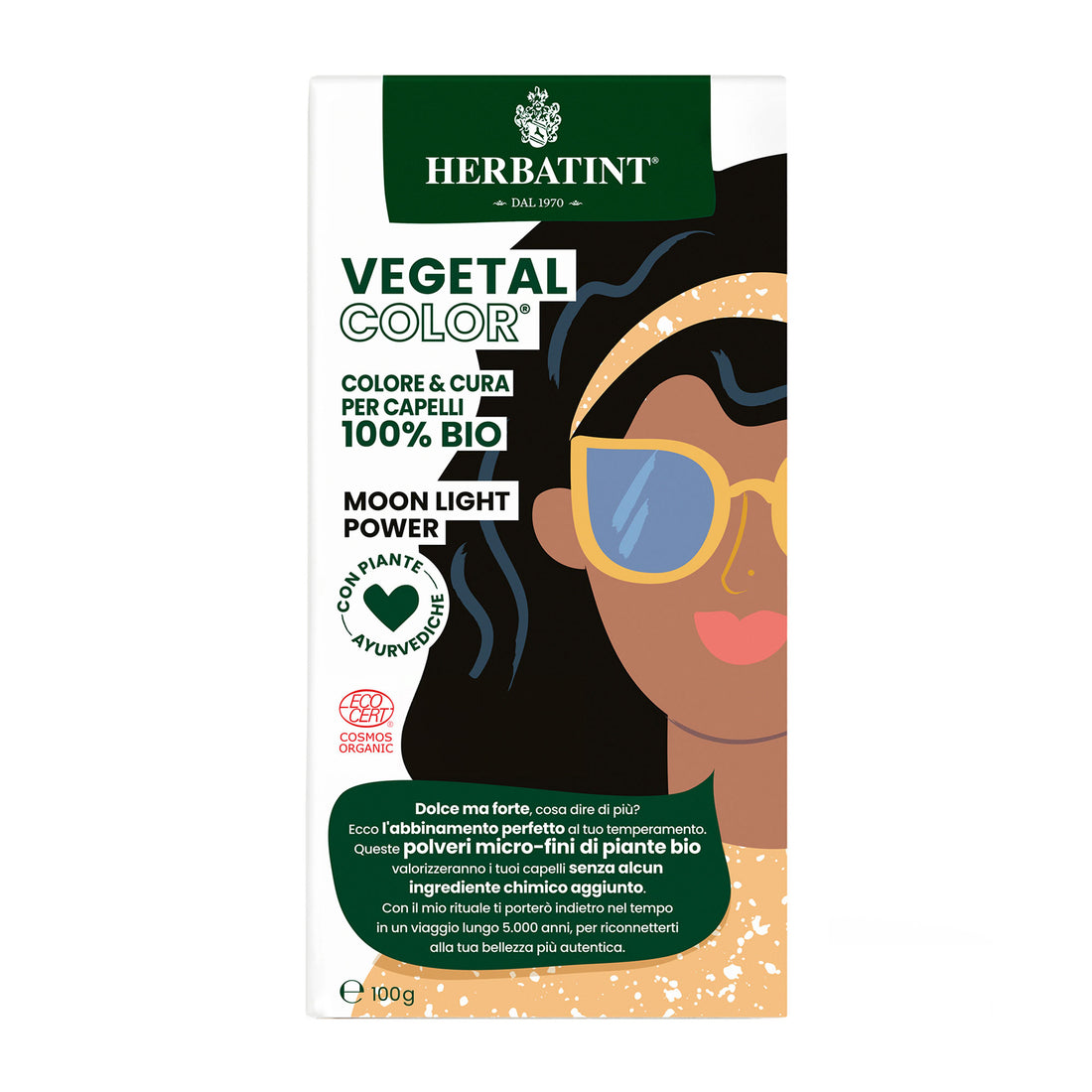 Vegetal Color Moon Light Power - Negro, 100 g