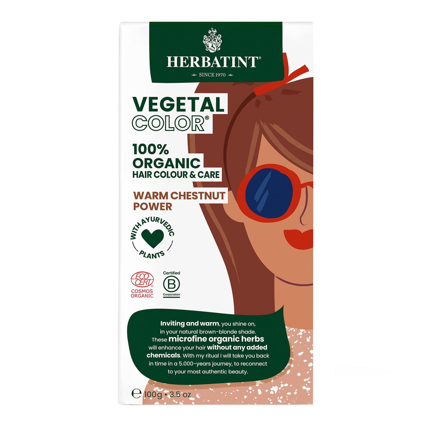 Herbatint Vegetal Color Warm Chestnut Power – box front