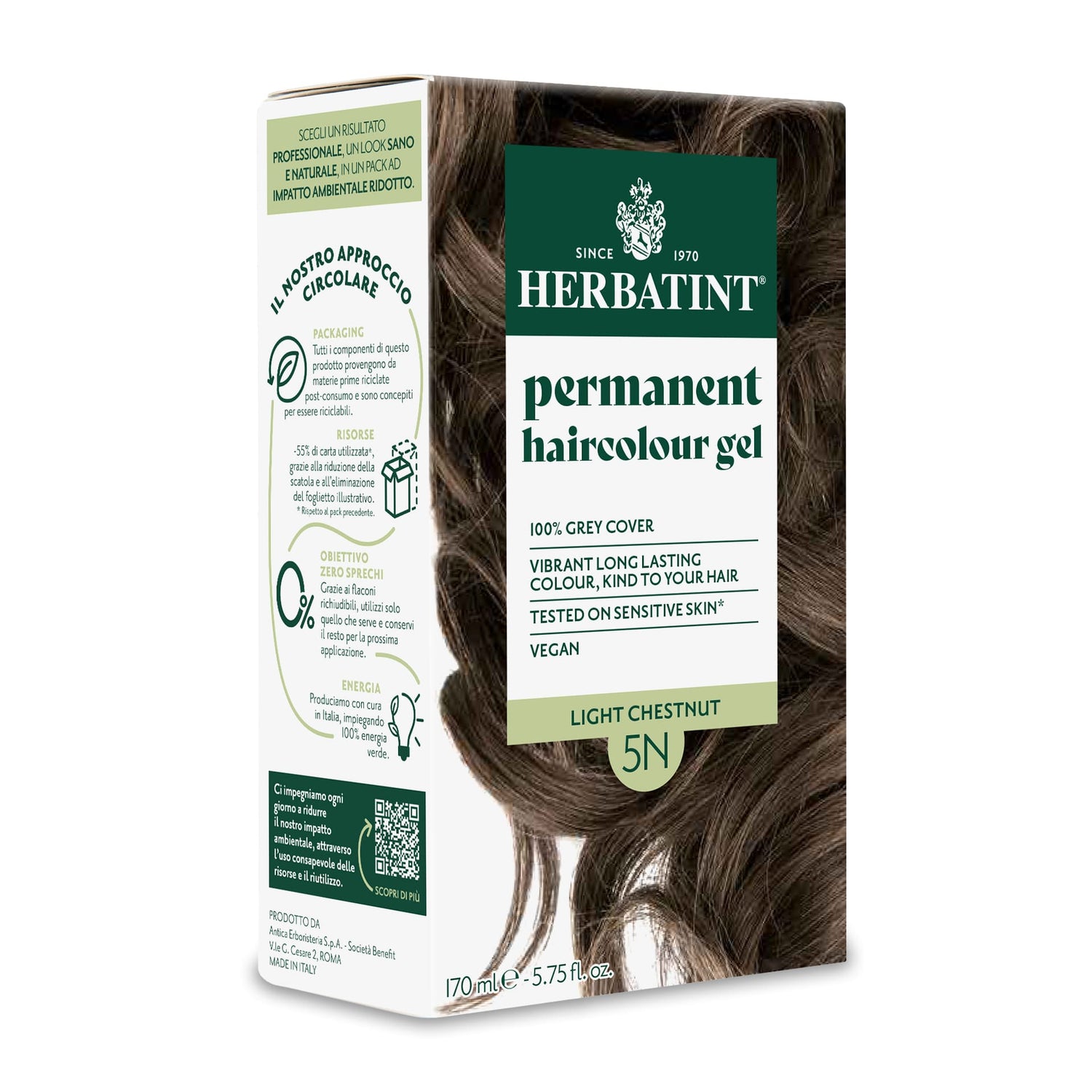 Herbatint permanente haarkleuring zonder ammoniak, tint 5N